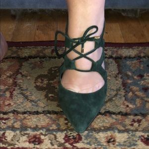 Dark green suede heels (Whitehouse black market)